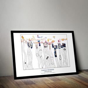 Premium matte paper wood framed poster, abstract art poster, contemporary artist, black and white, original artwork print
