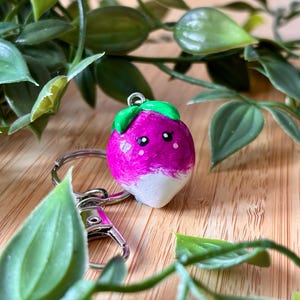 Handmade Tofu Turnip Keyring: Air Dry Clay, Fall Accessory