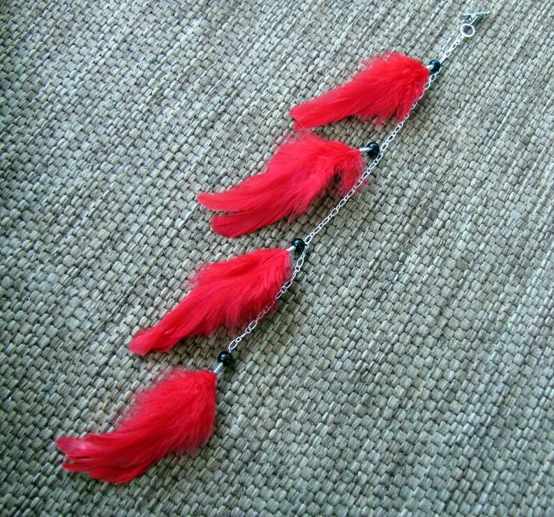 Feather Hair Extension Clip In Feather Extension Red Etsy