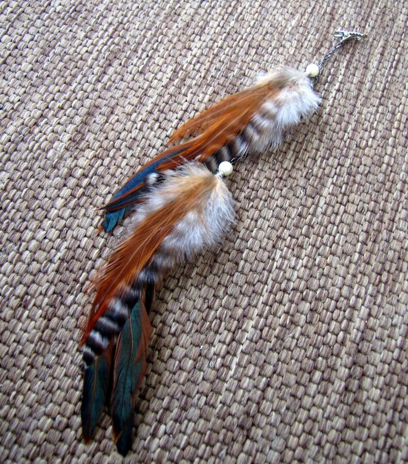 Feather Hair Extension Clipin Feather Extension Brown and Etsy