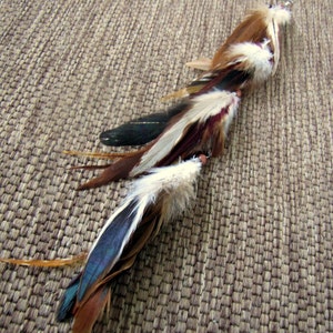 Extra Long Single Feather Earring - Brown Feather Earring - Black Feather Earring - Single Earring - Long Feather Earring