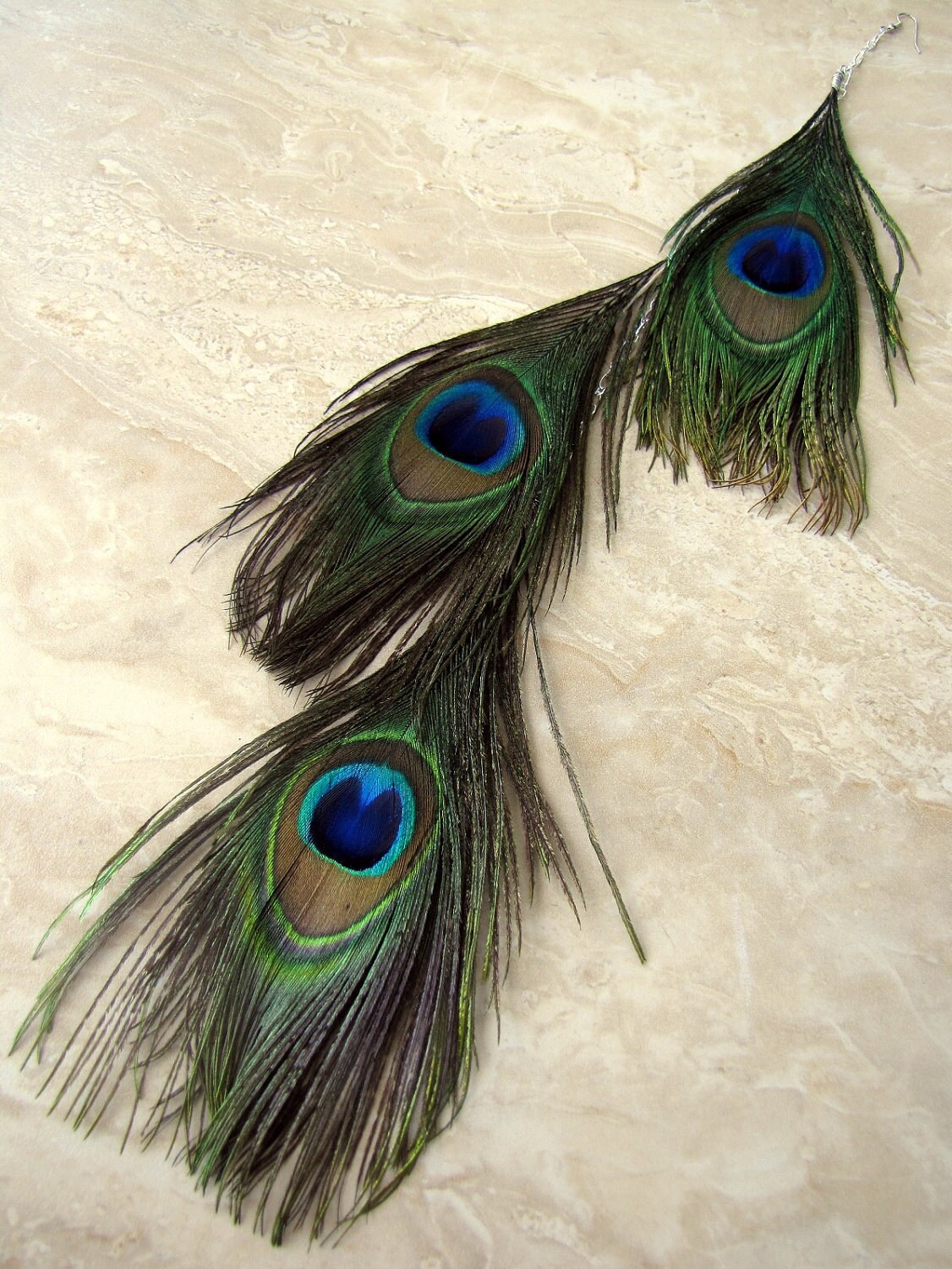 Buy Peacock Feather Earring Extra Long Single Feather Earring