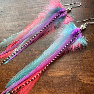 Neon Feather Earrings - Etsy