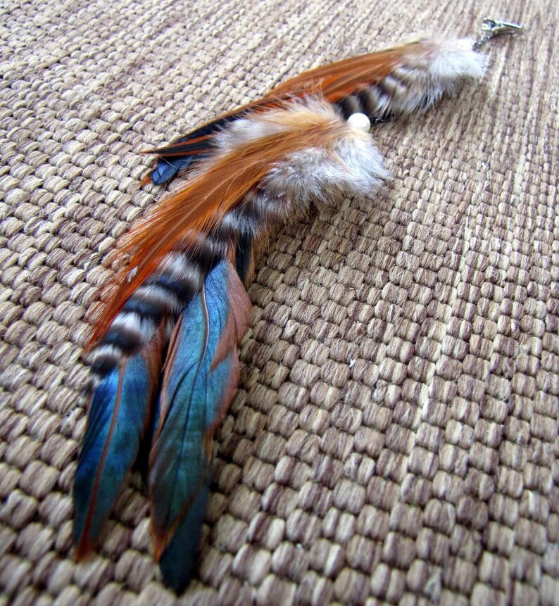 Feather Hair Extension Clipin Feather Extension Brown and Etsy