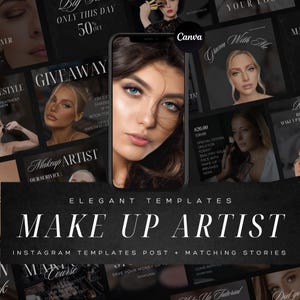 Luxury Makeup Instagram Templates: Beauty & Skincare Canva Posts