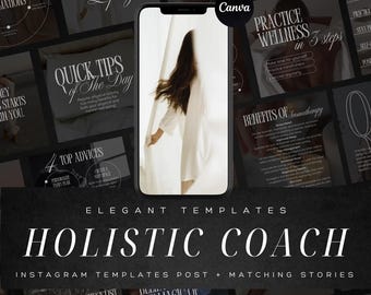 Holistic Coach Instagram Templates: Health & Wellness Posts (Canva)