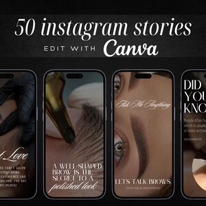 Microblading Instagram Templates: Brow Tech Canva Posts (digital ...