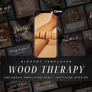 Holztherapie Instagram Templates: Körperformung & Massage (Canva)