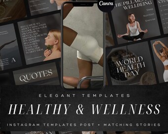 Wellness Coach Canva Templates: Holistic Social Media Branding Kit