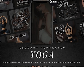 Yoga Instagram Post & Stories Canva Templates | Wellness And Healthy Living Social Media Kit | Yoga Branding for Fitness Influencers