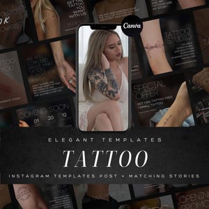 Tattoo Artist Instagram Templates – Luxury Canva Posts & Stories Kit