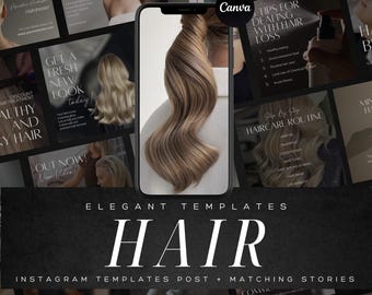 Luxury Hairstylist Instagram Templates | Modern Hair Salon Posts | Aesthetic Hair Flyers & Quotes | Beauty Salon Social Media Templates