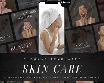 Luxury Esthetician Instagram Templates | Skincare & Beauty Canva Posts | Aesthetic Social Media Templates for Beauty Businesses