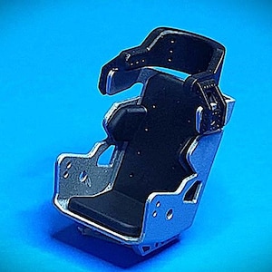 3D Printed 1/25 - 1/24 Scale Modern Full Containment Race Seat With Economy Seat Pad