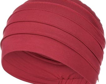 Women's Soft Bamboo Fashion  Yoga Turban, Dark Red, Not Returnable