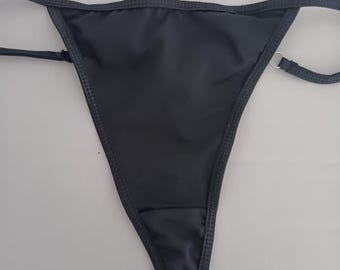 Black Thong with Red Jewels