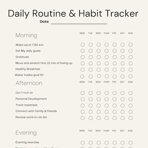 Daily Routine & Habit Tracker - Etsy
