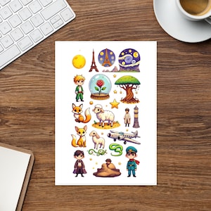 Stickers in foglio ispirati al "Piccolo Principe" – Perfetti per rinforzi positivi e valutazioni!