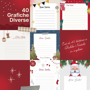 Set de 40 cartas a Papá Noel en inglés - 40 gráficos diferentes