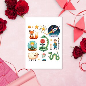 Stickers in foglio ispirati al "Piccolo Principe" – Perfetti per rinforzi positivi e valutazioni!