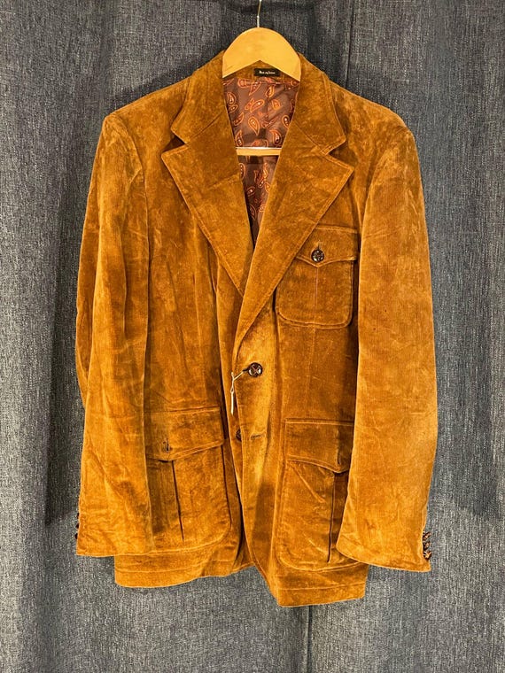 Cool Made-in-japan Vintage 70's Brown Corduroy Sport Coat