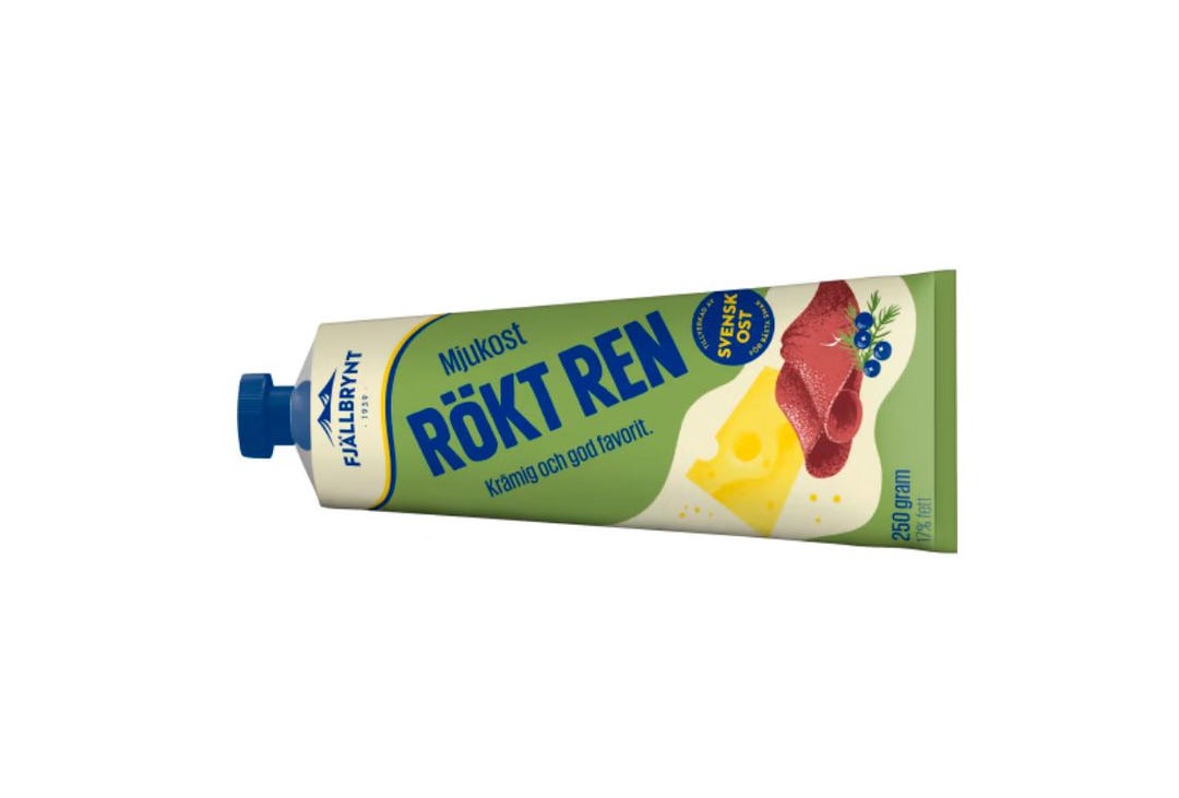 Fjällbrynt Mjukost Rökt Ren 250g (8.81 Oz) – Creamy Cheese Spread With ...