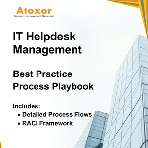 May include: Atoxor Business Improvement Delivered: IT Helpdesk Management Best Practice Process Playbook. Includes Detailed Process Flows and RACI Framework.