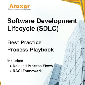 Puede incluir: Atoxor Business Improvement Delivered: Ciclo de vida del desarrollo de software (SDLC) Libro de jugadas de procesos de mejores prácticas. Incluye flujos de procesos detallados y un marco RACI.