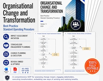Organisational Change & Transformation SOP Template | Deliver Sustainable Business Improvement