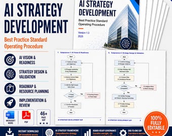 AI Strategy Development SOP Template | Create a Clear AI Roadmap & Drive Measurable Value | Instant Download | Plug-and-Play