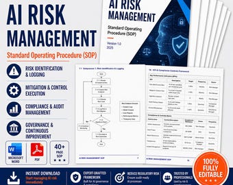 AI Risk Management & Compliance SOP Template | Mitigate AI Risk, Ensure Governance and Regulatory Control | Instant Download | Plug-and-Play