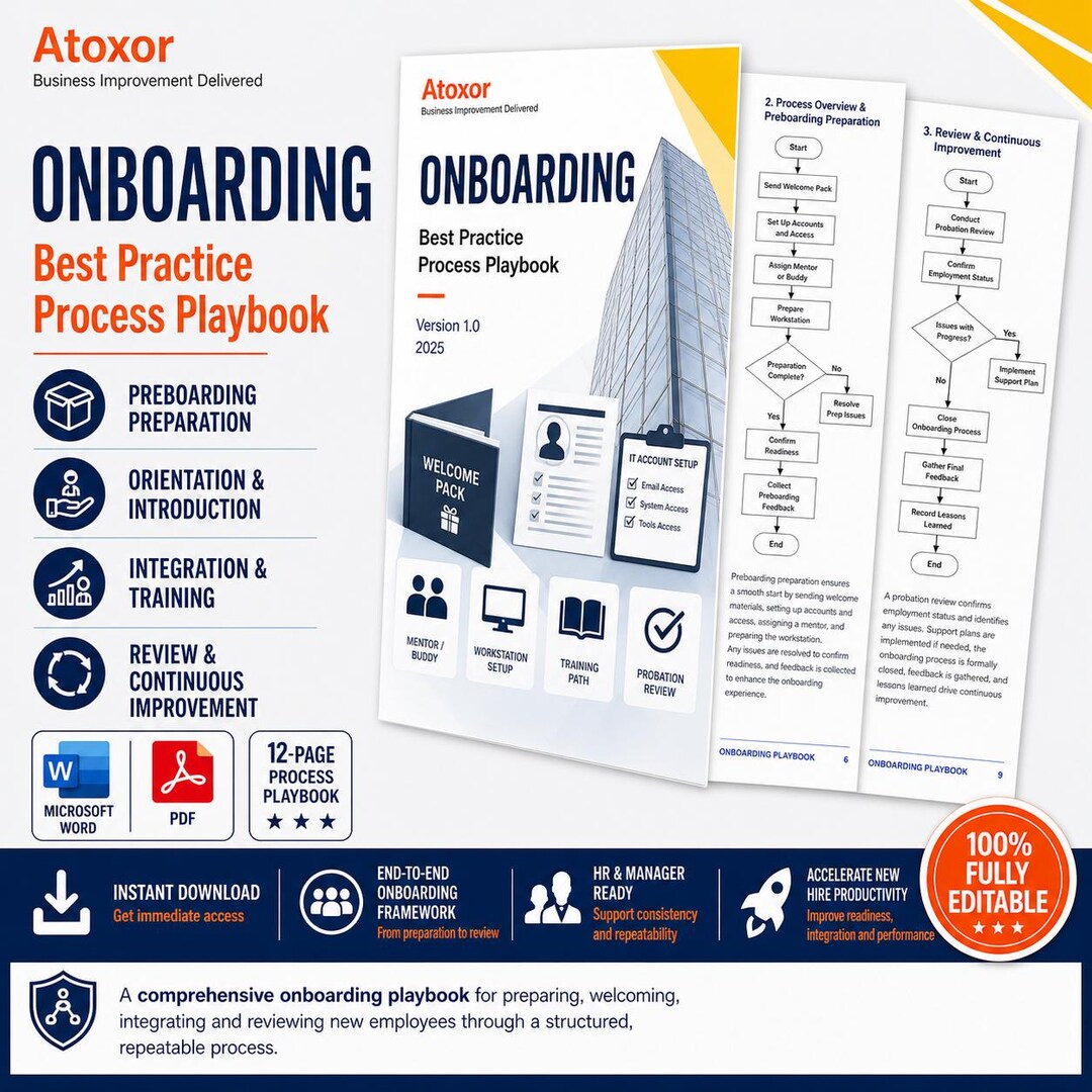 Employee Onboarding Process Playbook Template | Streamline New Hire ...