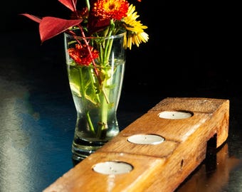 Reclaimed Feoder / Oak Tealight Holder