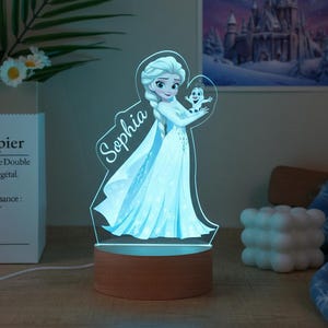 Personalized Frozen Night Light,Personalised Elsa Frozen,Frozen Night Light,Bed Room kids Decor,Frozen Birthday Girl Gift,Custom Night Light