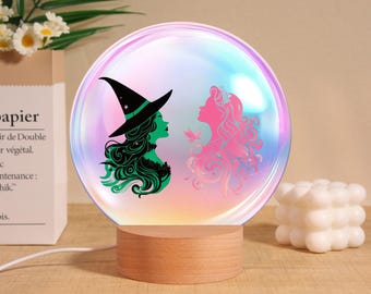 Wicked Acrylic Night Light,Wicked Merch Gift,Wicked Lover Gift,Wicked Crystal Ball Light,Bedroom Light,Christmas Gift,Gift For Wicked Fan