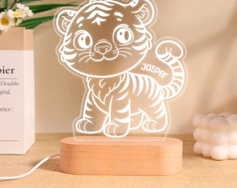 Aangepast babynachtlampje, nachtlampje dieren, geboorte cadeau baby, naamnachtlampje, verjaardagscadeau kind, kinderkamer tafellampje, kerstcadeau