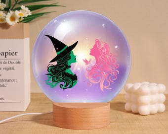 Wicked Acrylic Night Light,Wicked Merch Gift,Wicked Lover Gift,Wicked Crystal Ball Light,Bedroom Light,Christmas Gift,Gift For Wicked Fan
