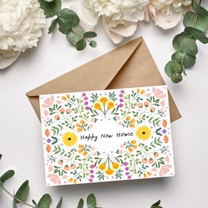 Carte florale avec enveloppe et autocollant de fermeture | Durable et unique | Personnalisable avec des fleurs