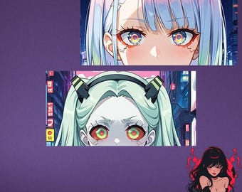 Lucy & Rebecca Cyberpunk Edgerunners (Slaps, Bumper Stickers, Banner) - Anime Car Accessories
