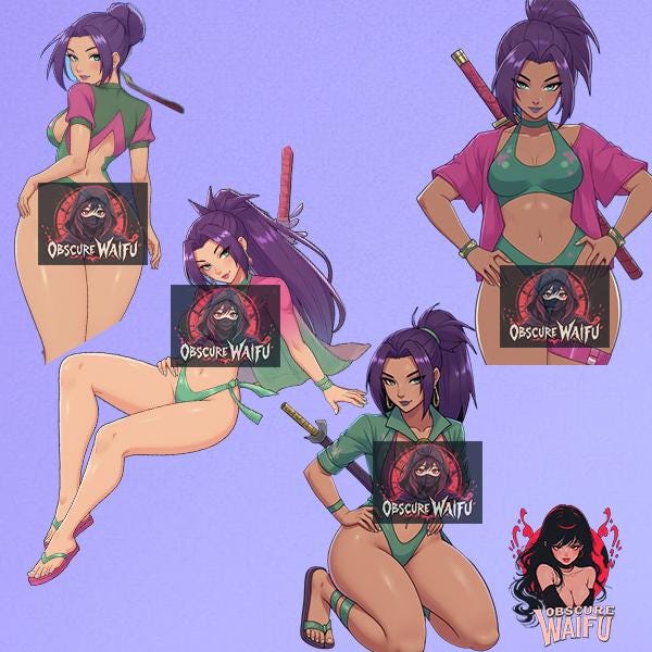 Psylocke (Summer Skin) - Rivals Waifu Decal Sticker 4 Pack