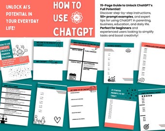 How to Use ChatGPT Guide | 15-Page Beginner AI Toolkit with Prompts