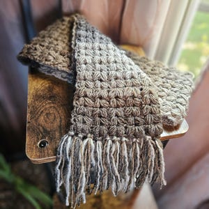 Crochet Scarf – Café Ombre - Handmade – Ready & Free Ship