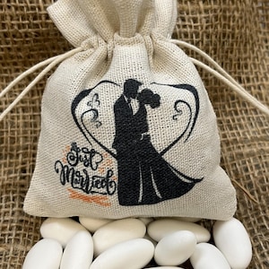 Personalized favor bag - wedding bag - Just married bag