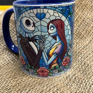 Taza - Taza de cerámica de Pesadilla antes de Navidad - Sally y Jack imagen 3