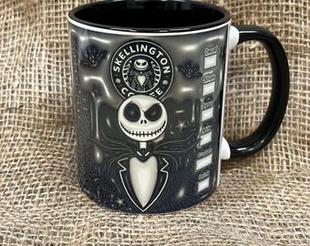 Taza -Pesadilla antes de Navidad - Skelliton - Jack - Taza de cerámica 3D