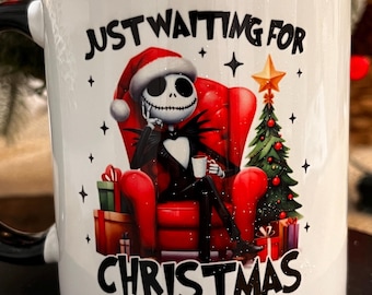 Taza - Taza de cerámica de Pesadilla antes de Navidad - Esperando la Navidad