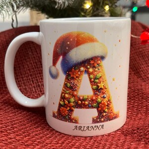 Personalized Mug - Christmas Alphabet Letter and Name