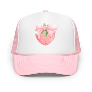 Strawberry with Bow Foam trucker hat