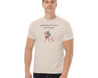 David & Goliath Cotton Tee - 'Run To The Giant' Unisex T-Shirt