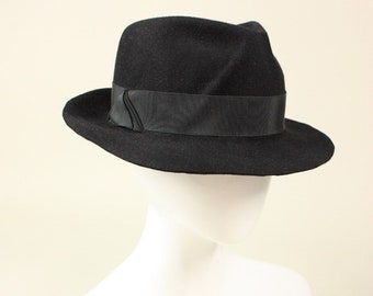 Fur Felt Fedora for Men and Women with snap brim and sculptural detailing-Custom sizing available.